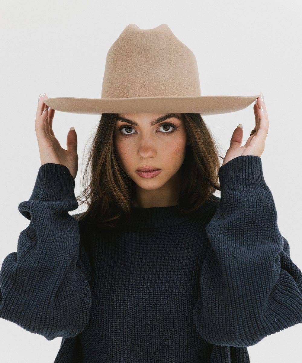 Gigi Pip : Ezra Western Hat (Tan) | Howl Mercantile & Coffee display picture 2