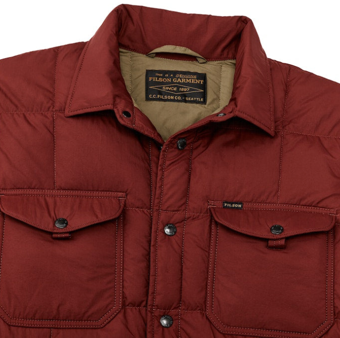 Filson : Lightweight Down Jacket-Shirt (Madder Red) | Howl